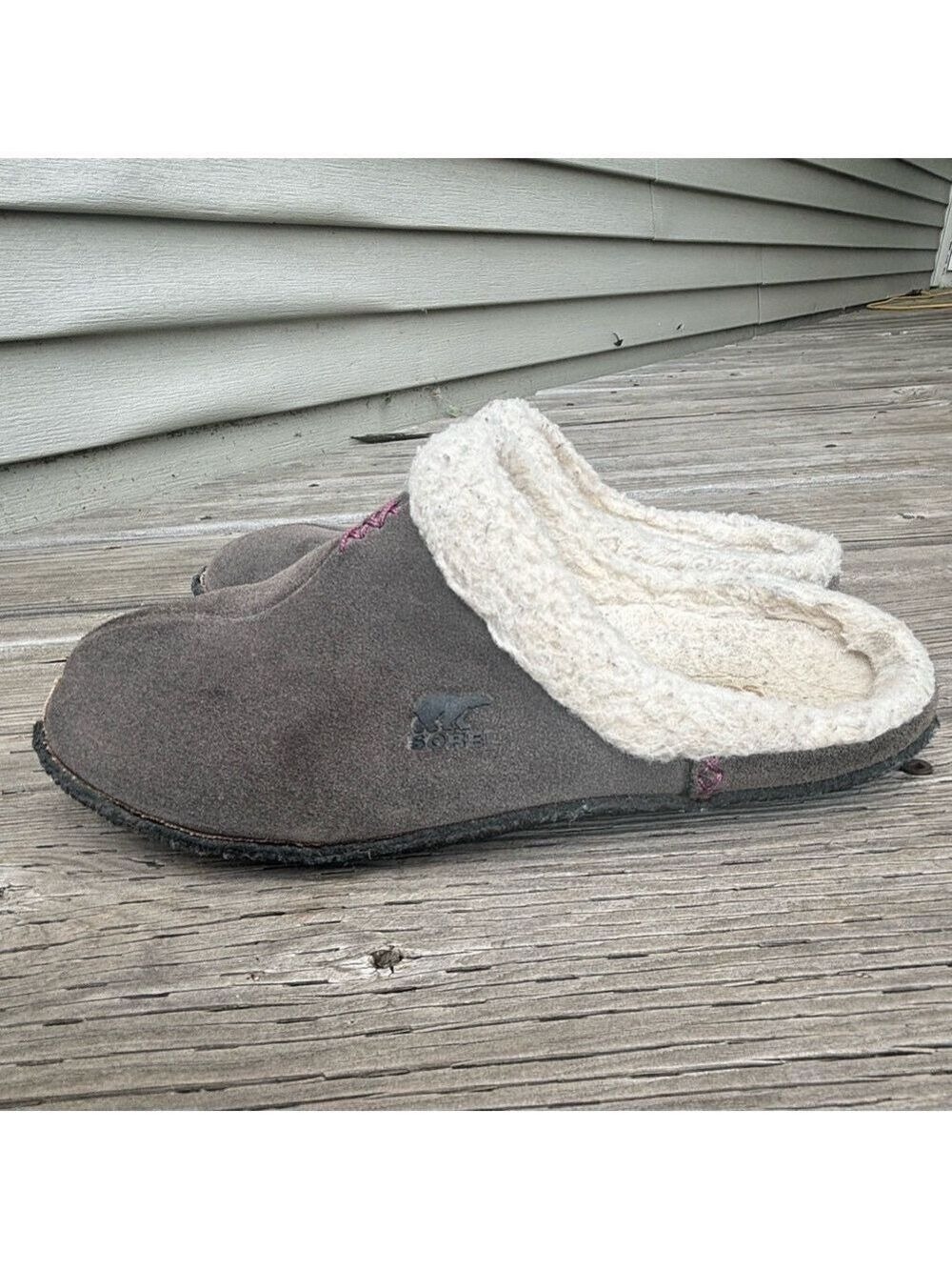 Sorel Gray and Cream Cozy Slippers